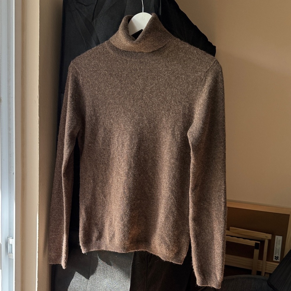 Sofia Cashmere Brown Long Sleeve Turtleneck Sweater Size Small